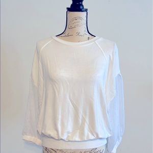 EUC - Express Metallic Clip Dot Sleeve Sweatshirt